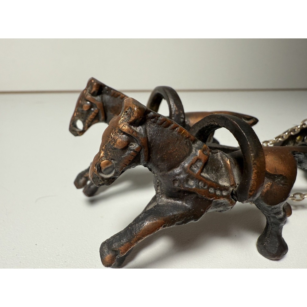 Vintage Cast Bronze Warrior Chariot Figurine Sculpture Horses Classical Scene - Picture 6 of 10